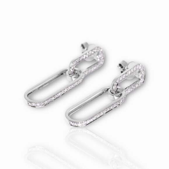 Diamond Double Circlet Earrings - Picture 4 of 7
